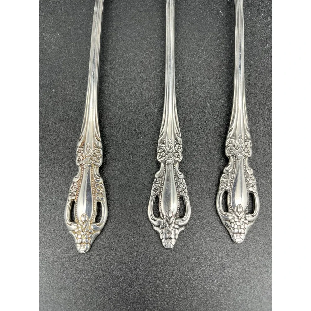 Brahms Stainless Iced Tea Spoons 3 Piece Set Oneida Silver Distinction Plus